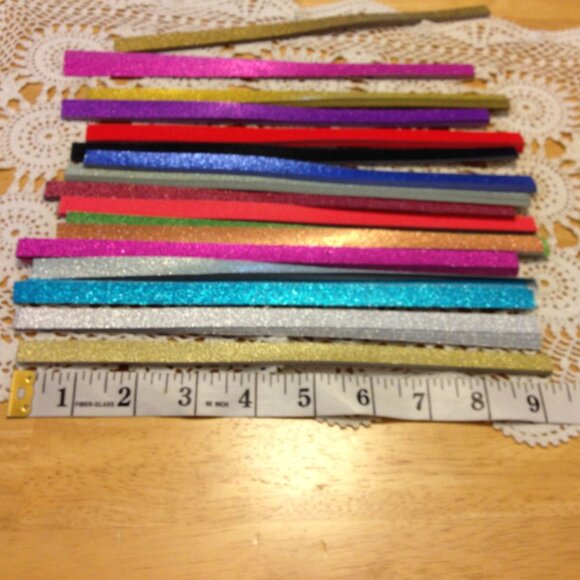 origami / quilling paper strips, glitter colors - Picture 2 of 5